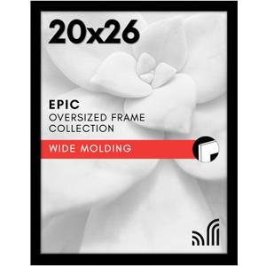 Americanflat 20x26 Picture Frame with Polished Plexiglass - Black Picture Frame - Wide Photo Frames Made of Engineered Wood for Vertical or Horizontal Wall Display - Epic Collection - Black