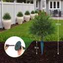Yangrass 23" Artificial Cedar Topiary Ball Trees with Spike, Set of 2 UV Resistant Fake Evergreen Bushes Shrubs Trees, Realistic Faux Cypress Plants for Outdoor Indoor