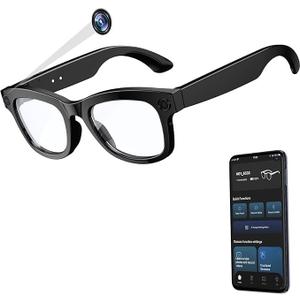 AI Smart Glasses, 4K HD Camera, Bluetooth Calling, Anti-Shake Video Recording, Live Translation, AI Object Recognition, Dual Mic, 270mAh Battery, Black