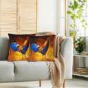 Swono 18"X18" Throw Pillow Covers Rooster, Farm Chicken Rooster Boho Pillowcase Cushion Covers for Couch Bed, Square Decorative Pillow Cover Home Sofa Bedroom Car 2 Pcs, Colorful
