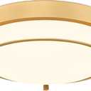 Flush Mount Light Fixture, 12 inch 2-Light Modern Ceiling Light with Brass Gold Finish for Hallway Kitchen Laundry Bedroom, 4822-BB