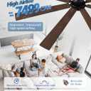 Fanbulous 72 Inch Ceiling Fans with Lights and Remote, Dual-Sided Reversible Blades for Versatile Dcor, Quiet DC Motor, Wide-Angle Customized Brightness & 3CCT, Damp Rated for Indoor/Outdoor Use