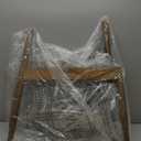 COLAMY Wooden Dining Chairs Set of 2, Modern Fabric Upholstered Kitchen Side Chairs, Farmhouse Dining Room Chair with Foot Pegs, Beige