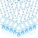 Amazon.com : Coume 36 Pcs Baby Shower Pacifiers Necklace Acrylic Baby Pacifiers Party Favors Charm Necklace for Girls Boys Shower Party Decorations Gender Reveal Table Scatter(White, Blue) : Baby