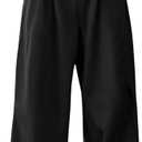 Men's Pleated Baggy Dress Pants Fly Wide Leg Pants Work Office Business Slacks Belted Trousers with Pocket (Black) S