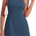 Okiwam Womens Summer Dresses Sleeveless Boat Neck A Line Mini Dress Elegant Business Cocktail Party 2026 Spring Clothes (XXL)
