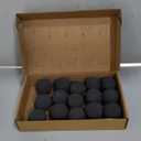 Ceramic Fire Balls, 3 Inch Set of 15 Round Fire Stones Reusable Fireballs for Indoor Outdoor Decor Fire Pits or Fireplace, Black