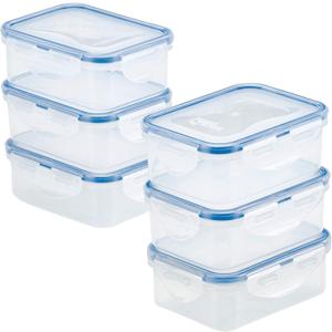 LOCK & LOCK - HPL806S6 Easy Essentials Food Storage Container/Bin Set - 11.8 Oz (Pack of 6), Clear