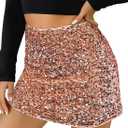 SOFIA'S CHOICE Women Sequin Skirts Mini High Waisted A Line Sparkly Skirt, Size XXS