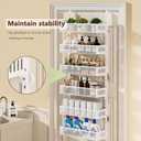 6-Tier Over The Door Pantry Organizer with Mesh Baskets, Adjustable & Stable Hanging Spice Rack for Kitchen, Bathroom, Bedroom, and Baby Essentials Storage