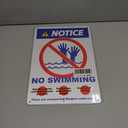 No swimming sign, NOTICE sign, 35x25cm, rust-proof aluminum, two pieces