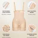 SHAPELLX Fajas Colombianas Shapewear for Women Tummy Control Plus Size Butt Lifting Bodysuit Post Partum Body Shaper (Beige, S)