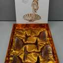 Venus Seashell Coupe Cocktail Glasses | Set of 4 | 8 oz Crystal Ribbed Champagne Saucers for Drinking P-Star and Espresso Martini, Margarita, Daiquiri, Cosmopolitan, Gimlet | Elegant Gift Glassware