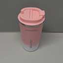 Travel Coffee Mug Leak-Proof, Reusable Coffee Cups with Lids, Stainless Steel Vacuum Insulated Coffee Tumblers, Thermal Insulation Cup for Men and Women Hot & Cold Drinks(2nd-Pink White, 17OZ)