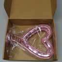 6.3" Valentine's Day Tree Topper Disco Sequin Treetop Glitter Heart Tree Topper Decoration with Spiral Base Valentine Love Ornament February Decor for Wedding Party Table Supplies (Pink)