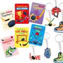 Fancy Land 30 Pack Valentines Cards Classroom Kids Hockey Valentines Day Cards with Keychains Valentine Gift Set Exchange Boys Girls Goody Bag Favors Ice Hockey