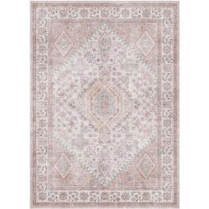 Area Rugs for Living Room, Soft and Non-Slip Machine Washable Folding Rug,Persian Style for Bedrooms, Dining Rooms, Living Rooms, Classrooms, Kitchens, Foyer Corridor (Pink, 6 * 9)