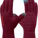COOLJOB Warm Fleece Knit Winter Gloves for Men Women, Touch Screen Fingers, Non-slip Silicone Grip and Elastic Cuff (M)