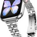 MioHHR Thin Metal Bands Compatible with Apple Watch Band Ultra3/2/1 Series 11 10 9 8 7 6 5 4 3 2 1 SE3/2/1,Slim Narrow Stainless Steel Strap for Women iWatch 49mm 46mm 45mm 44mm 42mm 41mm 40mm 38mm