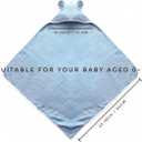 Organic Cotton Toddler Poncho Towel 33"x33" Ultra-Soft Hooded Bath & Beach Towel with Bear Ears Absorbent Kids Towel for Boys & Girls 0-5T, Premium for Pool, Bath & Travel (Blue)