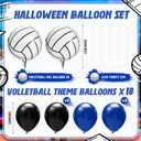 Sumind 2 Set Volleyball Table Centerpiece Balloon Stand Kit Foil Balloons Birthday Party Decorations Navy Blue Black Volleyball Senior Night 2026 Decoration for Graduation Game Sport Themed Birthday