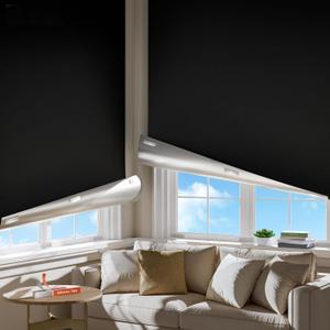 2 Pack Portable Blackout Curtains for Bedroom, Easy Install No Drill Black Out Shades&Blinds for Indoor Windows with Upgraded Hook&Loop Tapes,100% Blackout Window Cover for RV/Nursery 59" W x72 H