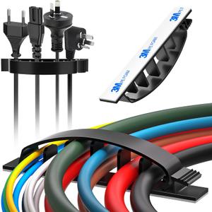 3 x XHF 30pcs Adhesive Cable Wire Clips Black, Outdoor Cable Management Wire Organizer Cord Holder for Under Desk, Car, Wall, TV PC Ethernet Cable