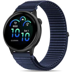 20mm Hook and Loop Nylon Compatible with Garmin Vivoactive 6 Watch Bands/Vivoactive 5/3/3 Music/Venu Sq 2, Quick Release Sport Strap for Forerunner 55/165/245/645/570-42mm Women Men