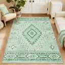Yinhua Sage Green Entryway Rug 3x5, Western Washable Area Rug Non Slip