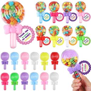 Maxdot 24 Set Bow Lollipop Candy Boxes Cute Kitty Kawaii Bow Candy Party Favors Summer Cartoon Cat Kitten Theme Birthday Party Supplies Goodie Gift Bag Sleepover Slumber Carnival Decorations