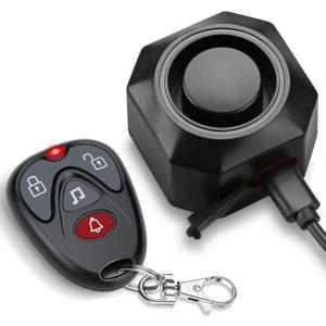 WSDCAM USB Rechargeable Bike Alarm with Remote 110dB Loud Volume Adjustable Wireless Vehicle Security Alarm System Anti Theft Vibration Motion Sensor Alarm for Car Trailer Motorcycle Scooter Ebike