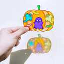 Winlyn 24 Sets Halloween Pumpkin Suncatcher Wind Chime Ornaments Decorations DIY Window Paint Art Suncatcher Craft Kits Pumpkin Sun Catchers for Kids Classroom Halloween Activities Holiday Art Project