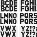  Letter Stickers 2.5 Inch, 60 Pcs/ 12 Sheets Self Adhesive Vinyl Large Alphabet Number Stickers for Arts DIY Crafts Home Mailbox Bulletin Classroom Decor, Flash Black