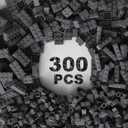 300 Pcs Classic Building Bricks, Dark Grey Bulk Bricks,Compatible with Lego and Major Brands Parts and Pieces, Creative Building Block Toys for Boys Girls Ages 6 7 8 9 10 Year Old