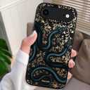 SCORPIFY for iPhone 17 Air Case [Compatible with MagSafe] with Matte Black Double Snake Design, Cute Magnetic Phone Cover for Women Girls and Men, Slim Shockproof Bumper with Gold Accents