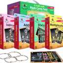 Star Right Math Flash Cards Set of 4 - Addition, Subtraction, Multiplication, Division with 4 Rings - 208 Cards for Kids Ages 6 and Above - Flash Card from 1st to 4th Grade