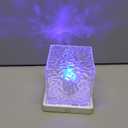 Rechargeable Shower Light No Wiring, 16 Color Changeable Ocean Wave Projector Light, Dimmable Waterproof Shower Lamp with Remote, Rotating Flame Water Ripple Lamp for Shower, Bathroom, Bedroom Decor