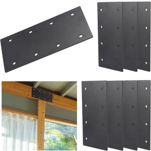9.25x4.5 Inch Straight Steel Mending Plate 8PCS, 0.12'' Thick Flat I Shape Brackets, Ideal for Wood 6x6 Lumber, for Pergola, Fence, Farm, Mending and Connecting Projects