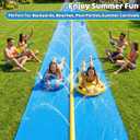 Evoio 39.4FT Water Slides for Kids Backyard, Extra Long Heavy Duty Lawn Waterslide with Built-in Dual Lane Sprinkler and 2 Inflatable Bodyboards, Summer Outdoor Water Toy for Kids and Adults