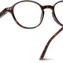 2SeeLife Small Round Reading Glasses for Men & Women  Narrow-Medium Fit, Sturdy Frame, Spring Hinges, Premium Retro Readers, Brown Tortoise, +2.75