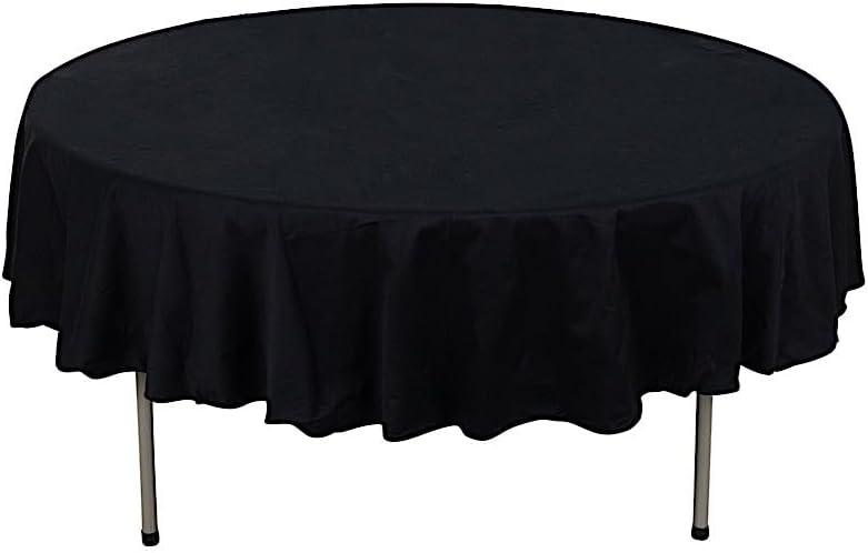 BalsaCircle 90-Inch Black Premium Round Cotton Tablecloth Table Linens Wedding Party Events Decorations Kitchen Dining