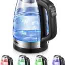 Electric Kettle, Aiheal Glass Kettle Temperature Control With 5 Colors LED Lights Variable, Keep Warm, Fast Boiling Electric Kettle, Stainless Steel Inner Lid & Bottom, 1.7L