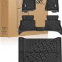3W Floor Mats & Cargo Liner Custom Fit for Jeep Wrangler 4XE 2021-2025 2026 (Non JL/JK), All Weather TPE Rubber Heavy Duty Car Liner Trunk Mat Wrangler 4XE Accessories (Hybrid & 4 Door with Subwoofer)