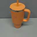 Hydro Flask Travel Tumbler with Handle, Lid and Straw - Insulated Stainless Steel in 24 Oz Nectar Orange