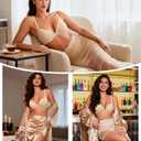 Upushall Strapless Push Up Bras for Women Padded Deep Plunge Seamless Bra (Beige)