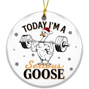 Gym Goose Ornament 2025  Today Im a Serious Goose Weightlifting Ornament for Fitness Lovers, Gym Enthusiasts & Bodybuilders  Hilarious Workout Holiday Decor Gift
