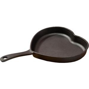 Paris Hilton Pre-Seasoned Cast Iron Heart Skillet Pan, Heavy-Duty Frying Pan for Cooking, Baking & Searing, Oven Safe, Stovetop Compatible, 10-Inch (Black)
