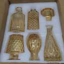 Amber Glass Bud Vases Set of 12, Gold Mini Flower Vase for Centerpieces, Small Vases in Bulk for Wedding Decorations, Vintage Vase for Table, Recepetion, Home Décor