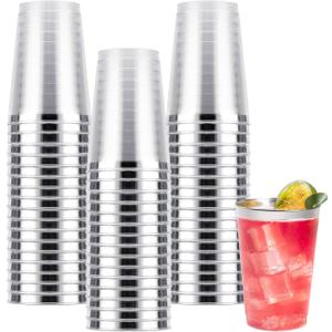 Goodluck 50PCS 12oz Silver Plastic Cups for Party, Disposable Silver Cups, Plastic Cocktail Glasses for Wedding Thanksgiving, Christmas, and