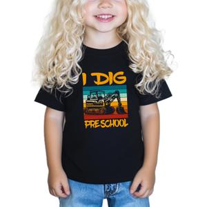 Toddler Kids First Day of Preschool Shirt Pre K Shirts for Girls Boys Hello Prek Tshirt Back to School Cotton Tee 2T 3T 4T (Black)